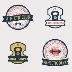 4 Athletic Dept., Club emblems vector illustration, eps10