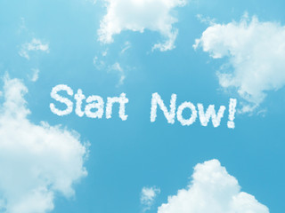 cloud words with design on blue sky background