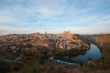 Fototapeta na wymiar Toledo city panoramic view at sunset, Spain