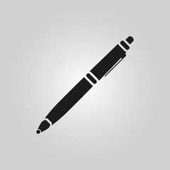 The ballpoint pen icon. Pen symbol. Flat. Vector