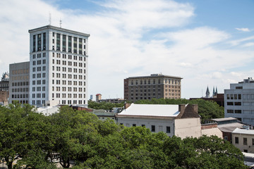 Old Stone Buildings in Green City