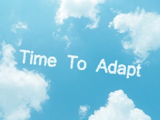 cloud words with design on blue sky background