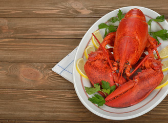 Boiled lobster