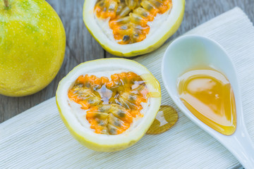 Fresh Passion fruit and honey
