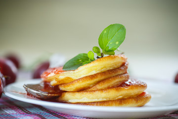 pancakes with plum jam