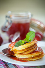 pancakes with plum jam