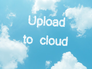 Fototapeta premium cloud words with design on blue sky background