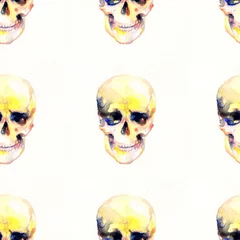 Acrylic prints Gothic skull .seamless pattern.seamless texture.watercolor illustration
