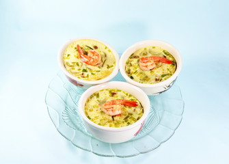 steamed egg  topping with shrimp