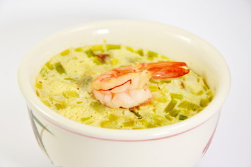steamed egg  topping with shrimp