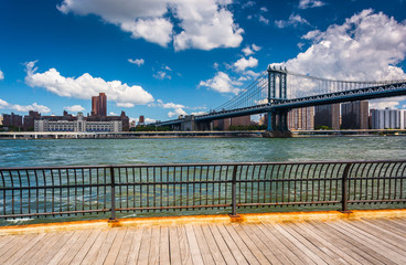 The Manhattan Bridge, seen from Brooklyn, New York.