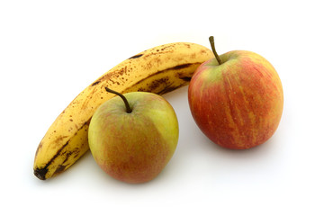 Banane und Äpfel