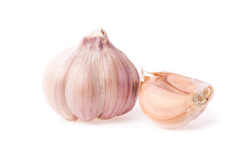 garlic on white background