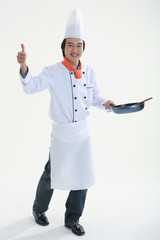 스튜디오 안의 남자 요리사 