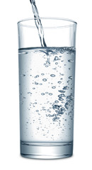 Water splashing in glass