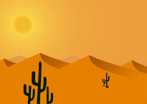 Vector : hot and dry desert background