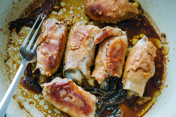 Involtini di pancetta e radicchio