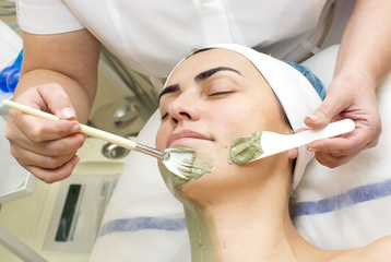 massage and facial peels at the salon cosmetics