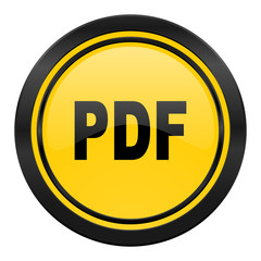 pdf icon, yellow logo