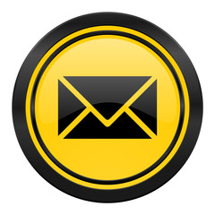 email icon, yellow logo, post sign