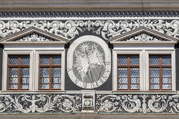 Sonnenuhr im Stallhof Dresden