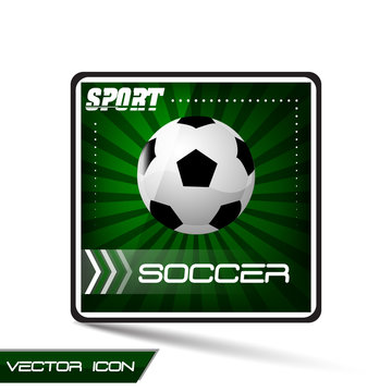 Sport vector icon or button - soccer, socccer ball 