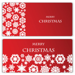 Set of Christmas and New Year banners with snowflakes