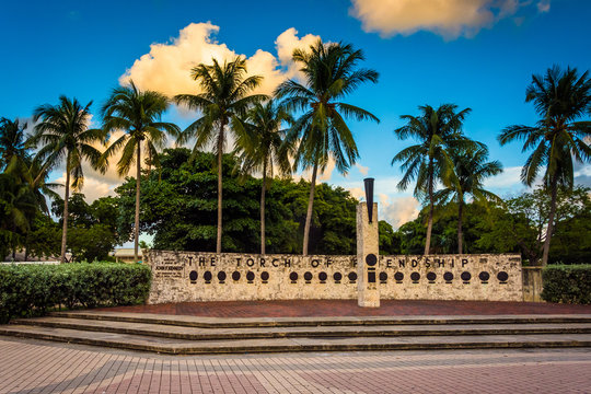 The Torch Of Friendship In Downtown Miami, Florida.