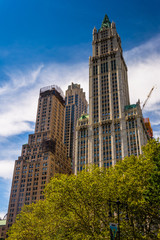 Fototapeta na wymiar The Woolworth Building in Lower Manhattan, New York.
