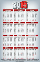 Kalender 2015 Visitenkartenformat
