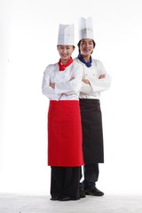 스튜디오 안의 남자, 여자 제빵사