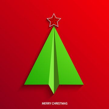 vector concept christmas tree and  airplane.