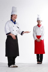 스튜디오 안의 남자, 여자 제빵사