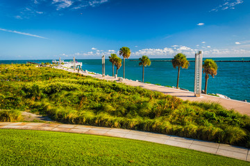 Walkway and view of the Atlantic Ocean at South Pointe Park in M