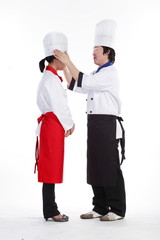 스튜디오 안의 남자, 여자 제빵사