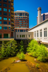 Apartment building along the James River in Richmond, Virginia.