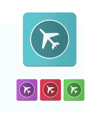 four icons with the image of an airplane