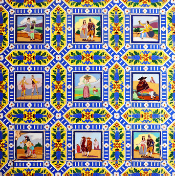 Tiles with Goya images, Spain