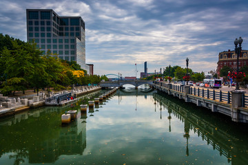 Fototapeta premium Buildings along the Providence River in Providence, Rhode Island