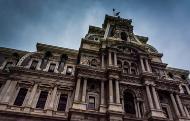 City Hall in downtown Philadelphia, Pennsylvania.
