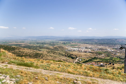 Turkey. Mountain landscape: view from the Acropolis of Pergamum
