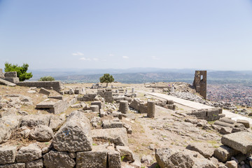 Remains in the archaeological zone of the Acropolis of Pergamum