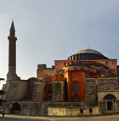 Fototapeta na wymiar hagia sophia mosque exterior in istanbul turkey