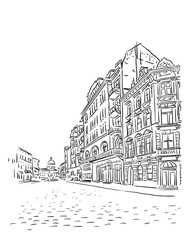 Antique European street.