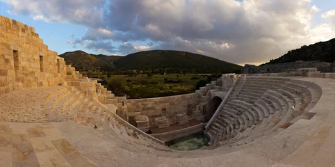 Zelfklevend Fotobehang the ancient ruins of an amphitheater in Patara, Lycia © ellemarien7