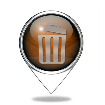 trash can pointer icon on white background