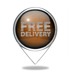 Free delivery pointer icon on white background