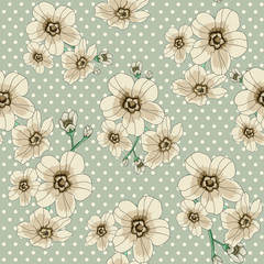 flower pattern with polka dot