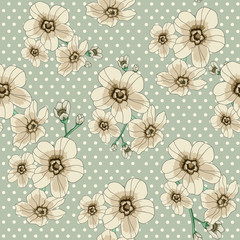 flower pattern with polka dot
