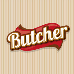 Butcher Shop Design Element, Label or Badge